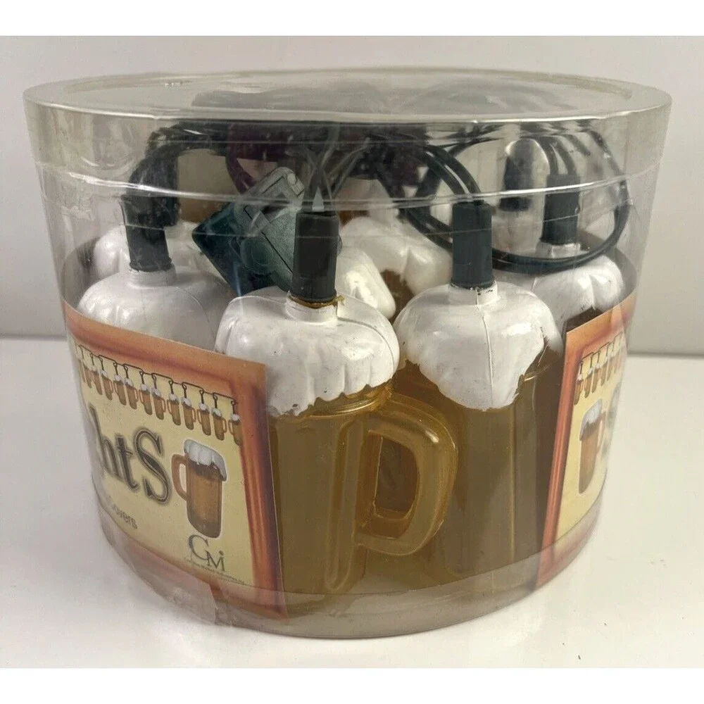 Beer Mug 10-Ct Indoor/Outdoor String Lights BRAND NEW